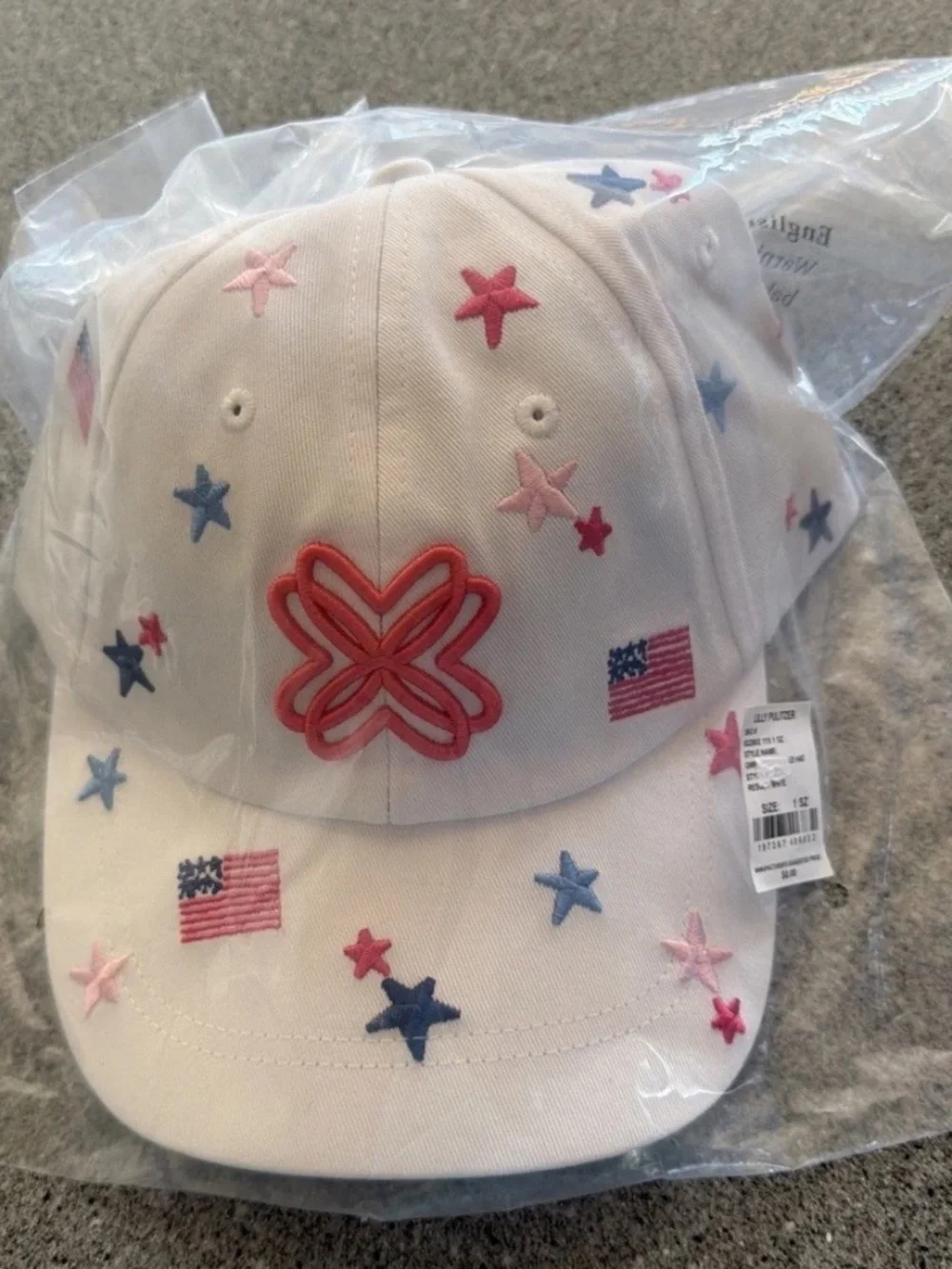 Lilly Pulitzer Embroidered Logo Hat *Resort White It's A 250th Celebration*